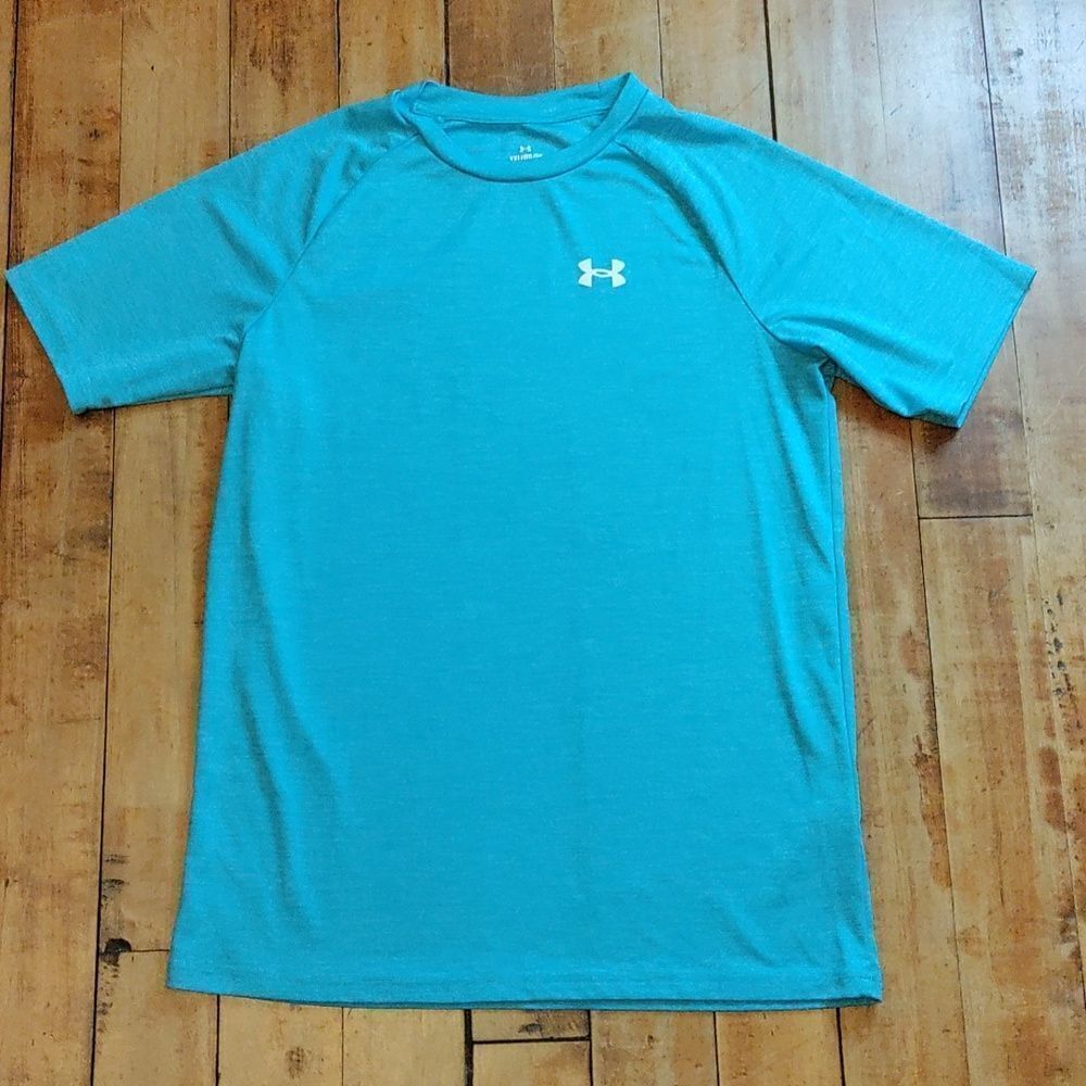 Under Armour Shirt XL Youth Blue Dri Fit Loose UM YXL Activewear Soccer Sports
